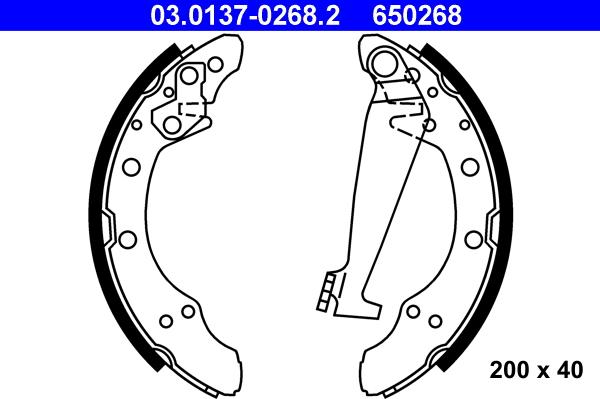 ATE 03.0137-0268.2 - Juego de zapatas de frenos parts5.com