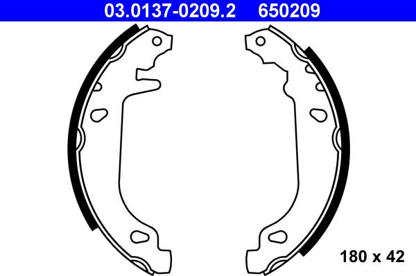 ATE 03.0137-0209.2 - Jeu de mâchoires de frein parts5.com