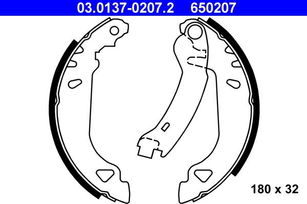 ATE 03.0137-0207.2 - Set saboti frana parts5.com