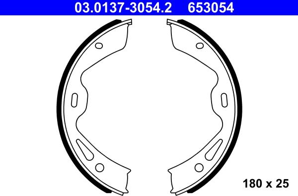 ATE 03.0137-3054.2 - Juego de zapatas de frenos, freno de estacionamiento parts5.com