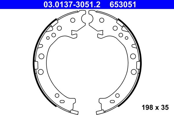 ATE 03.0137-3051.2 - Komplet zavorne celjusti, rocna zavora parts5.com