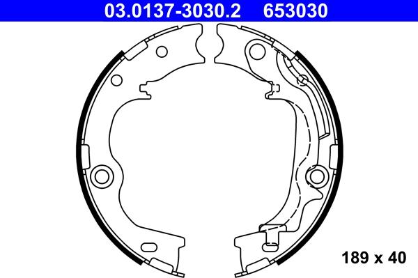 ATE 03.0137-3030.2 - Set saboti frana, frana de mana parts5.com