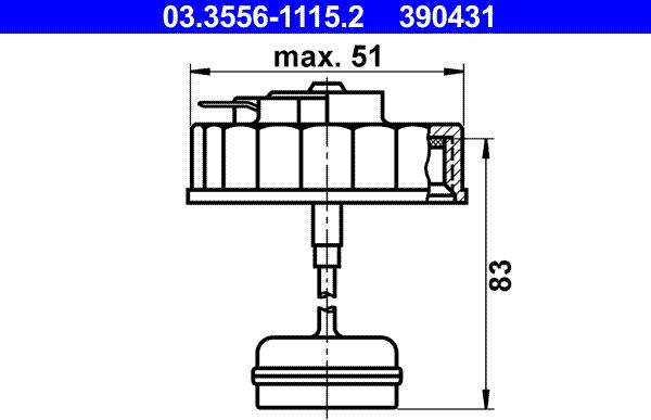 ATE 03.3556-1115.2 - Buson,rezervor lichid de frana parts5.com