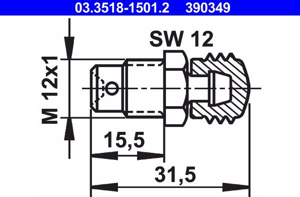 ATE 03.3518-1501.2 - Vijak za odzracevanje / odzracevalni ventil parts5.com