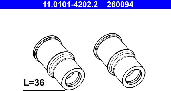 ATE 11.0101-4202.2 - Juhthülsikomplekt,pidurisadul parts5.com