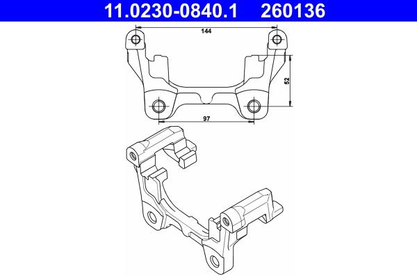 ATE 11.0230-0840.1 - Кронштейн, корпус скобы тормоза parts5.com