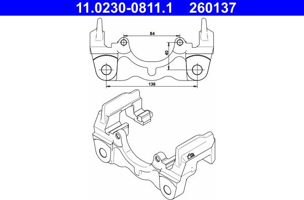 ATE 11.0230-0811.1 - Držák, brzdový třmen parts5.com