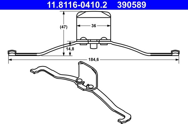 ATE 11.8116-0410.2 - Rugó, féknyereg parts5.com