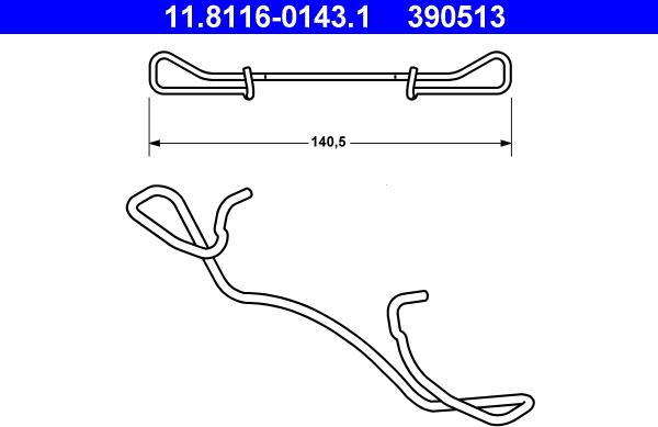 ATE 11.8116-0143.1 - Opruga, kočno sedlo parts5.com