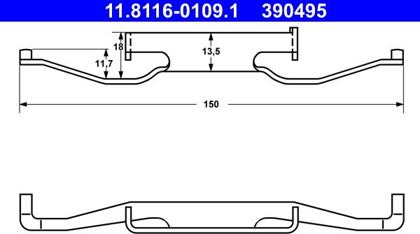 ATE 11.8116-0109.1 - Arc, etrier frana parts5.com