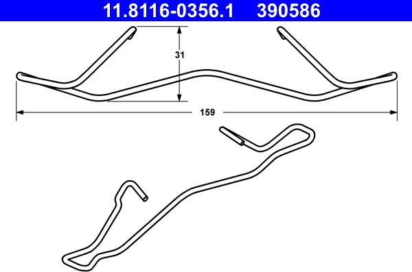 ATE 11.8116-0356.1 - Muelle, pinza de freno parts5.com