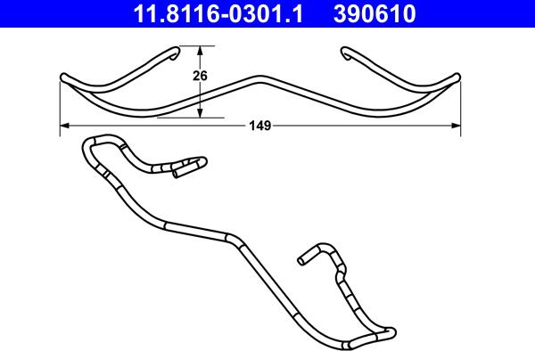 ATE 11.8116-0301.1 - Opruga, kočno sedlo parts5.com