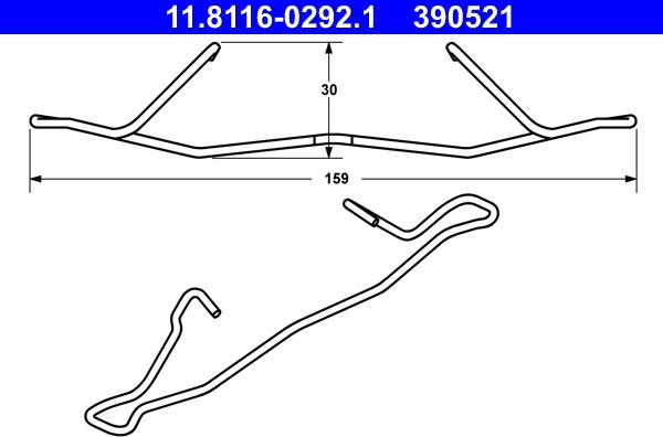 ATE 11.8116-0292.1 - Spring, brake caliper parts5.com