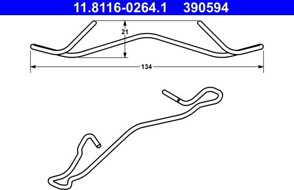 ATE 11.8116-0264.1 - Sprężyna, zacisk hamulca parts5.com