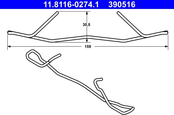 ATE 11.8116-0274.1 - Vedru, Pidurisadul parts5.com