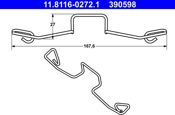 ATE 11.8116-0272.1 - Opruga, kočno sedlo parts5.com