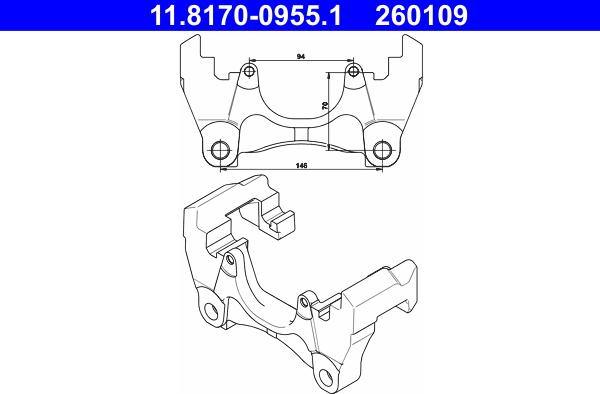 ATE 11.8170-0955.1 - Držák, brzdový třmen parts5.com