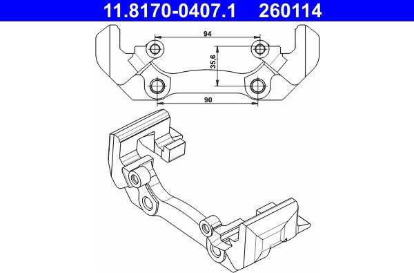 ATE 11.8170-0407.1 - Držák, brzdový třmen parts5.com