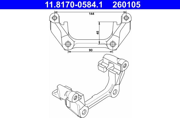 ATE 11.8170-0584.1 - Кронштейн, корпус скобы тормоза parts5.com