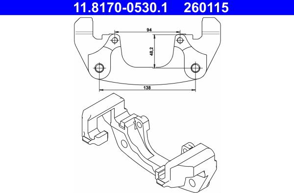 ATE 11.8170-0530.1 - Držač, kočno sedlo parts5.com