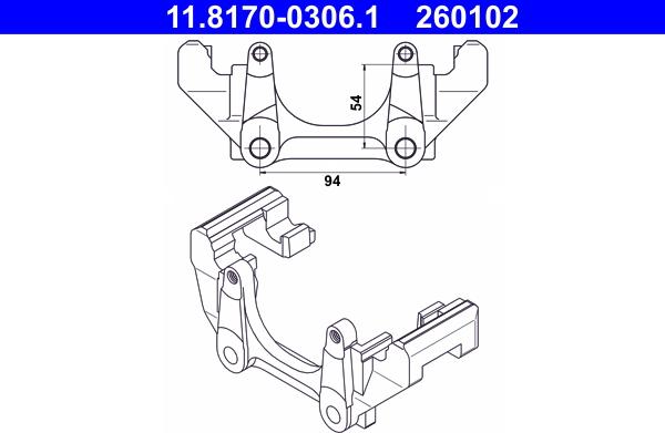 ATE 11.8170-0306.1 - Soporte, pinza de freno parts5.com