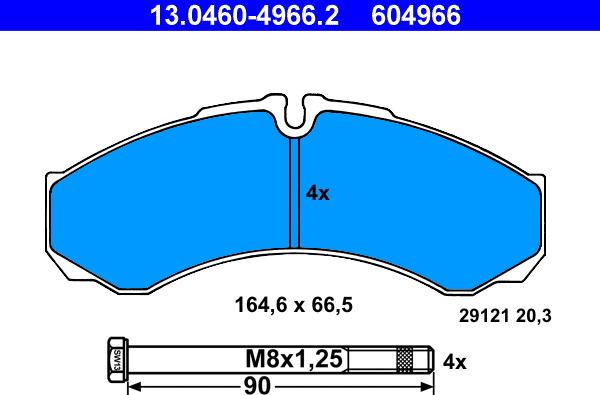 ATE 13.0460-4966.2 - Set placute frana,frana disc parts5.com