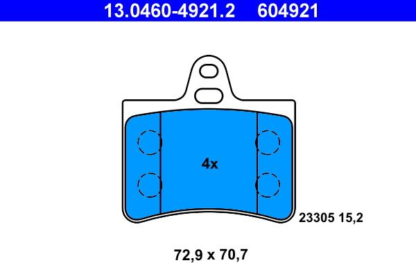 ATE 13.0460-4921.2 - Set placute frana,frana disc parts5.com