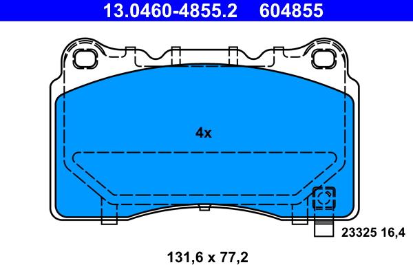 ATE 13.0460-4855.2 - Set placute frana,frana disc parts5.com