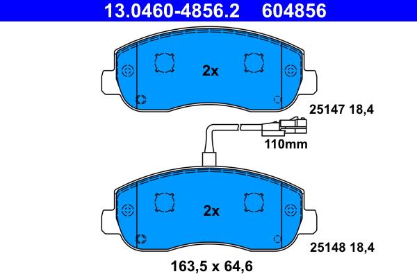 ATE 13.0460-4856.2 - Set placute frana,frana disc parts5.com