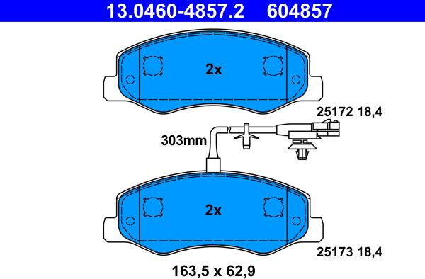 ATE 13.0460-4857.2 - Juego de pastillas de freno parts5.com