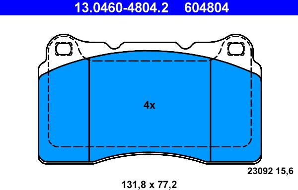 ATE 13.0460-4804.2 - Set placute frana,frana disc parts5.com