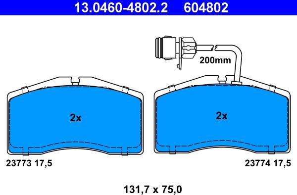 ATE 13.0460-4802.2 - Juego de pastillas de freno parts5.com