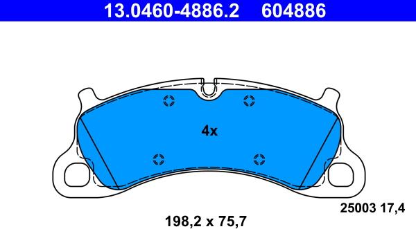 ATE 13.0460-4886.2 - Set placute frana,frana disc parts5.com