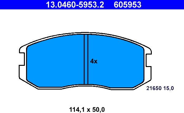 ATE 13.0460-5953.2 - Set placute frana,frana disc parts5.com