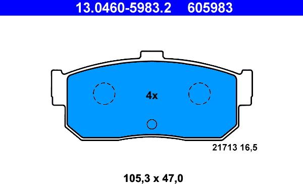 ATE 13.0460-5983.2 - Set placute frana,frana disc parts5.com