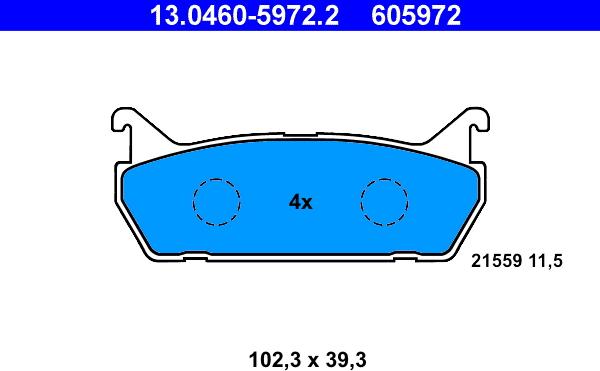 ATE 13.0460-5972.2 - Juego de pastillas de freno parts5.com