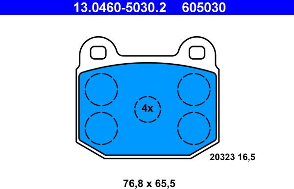 ATE 13.0460-5030.2 - Σετ τακάκια, δισκόφρενα parts5.com