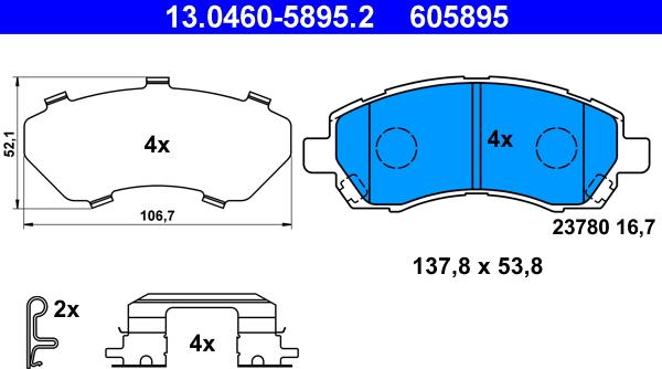 ATE 13.0460-5895.2 - Fren balata seti, diskli fren parts5.com