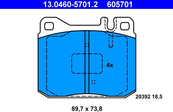 ATE 13.0460-5701.2 - Piduriklotsi komplekt,ketaspidur parts5.com