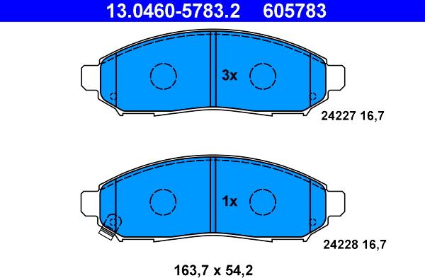 ATE 13.0460-5783.2 - Set placute frana,frana disc parts5.com