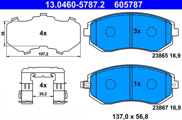 ATE 13.0460-5787.2 - Fren balata seti, diskli fren parts5.com