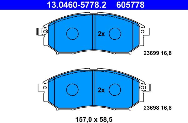 ATE 13.0460-5778.2 - Set placute frana,frana disc parts5.com