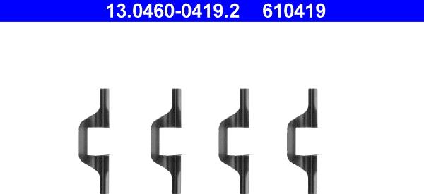 ATE 13.0460-0419.2 - Комплект принадлежности, дискови накладки parts5.com