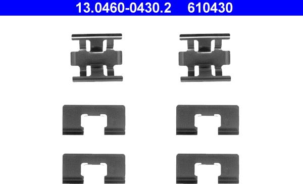 ATE 13.0460-0430.2 - Zestaw akcesoriów, klocki hamulcowe parts5.com