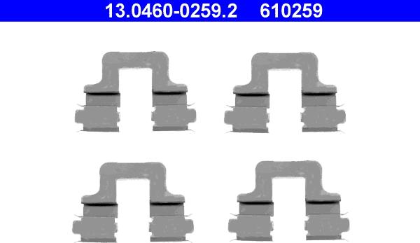 ATE 13.0460-0259.2 - Set accesorii, placute frana parts5.com