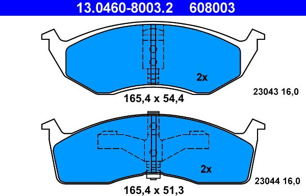 ATE 13.0460-8003.2 - Set placute frana,frana disc parts5.com