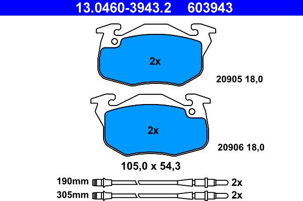 ATE 13.0460-3943.2 - Jarrupala, levyjarru parts5.com