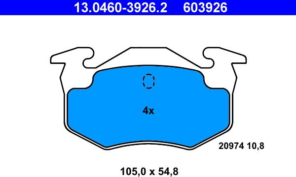 ATE 13.0460-3926.2 - Piduriklotsi komplekt,ketaspidur parts5.com