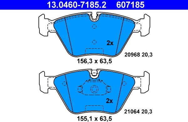 ATE 13.0460-7185.2 - Set placute frana,frana disc parts5.com