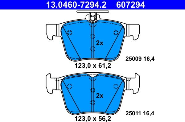 ATE 13.0460-7294.2 - Juego de pastillas de freno parts5.com